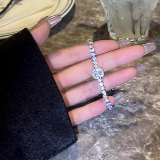 【#11 Crystal square】Zirconia adjustable bracelet