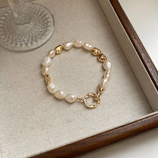 【#32 Paris dreams】Natural baroque pearls bracelet
